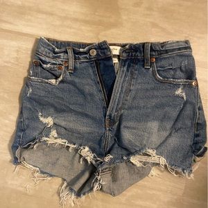 Abercrombie and Fitch CurveLove medium wash jean shorts